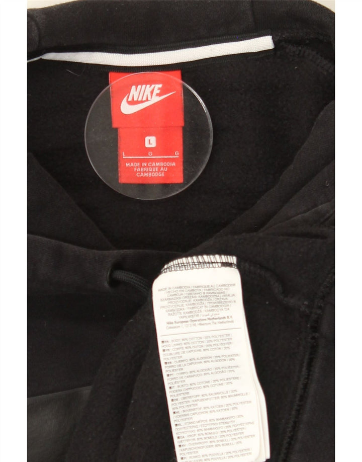 NIKE Mens Graphic Hoodie Jumper Large Black Cotton Vintage Nike and Second-Hand Nike from Messina Hembry 