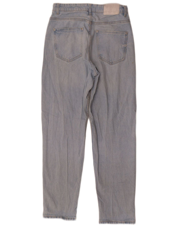 Zara Dame Højtaljede Lige Jeans EU 38 Small W28 L28 Blå Bomuld