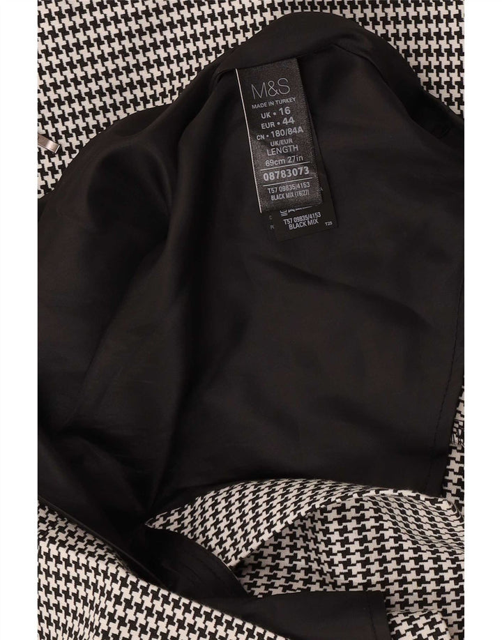 Marks & Spencer Pencil Nederdel til kvinder UK 16 Large W34 Black Houndstooth