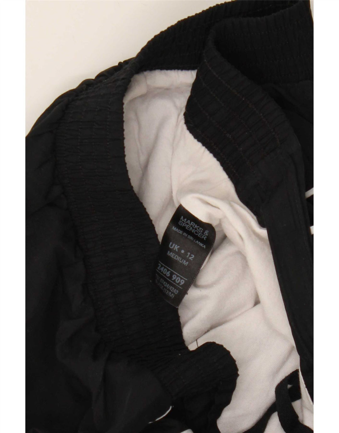 Marks & Spencer Træningsdragtsbukser til kvinder UK 12 Medium Black Polyester