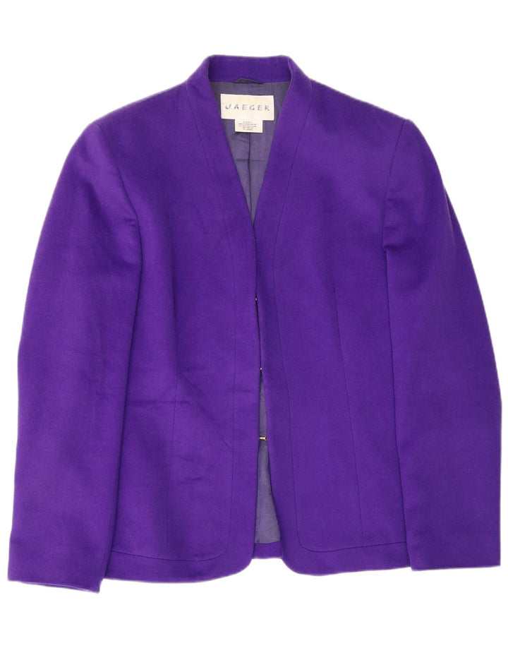 Jaeger Dame Blazer Jacket UK 14 Stor Lilla Uld