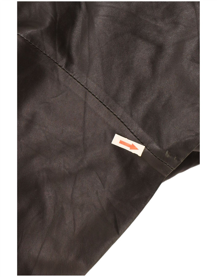 Vintage læderfrakke til kvinder UK 16 Large Black