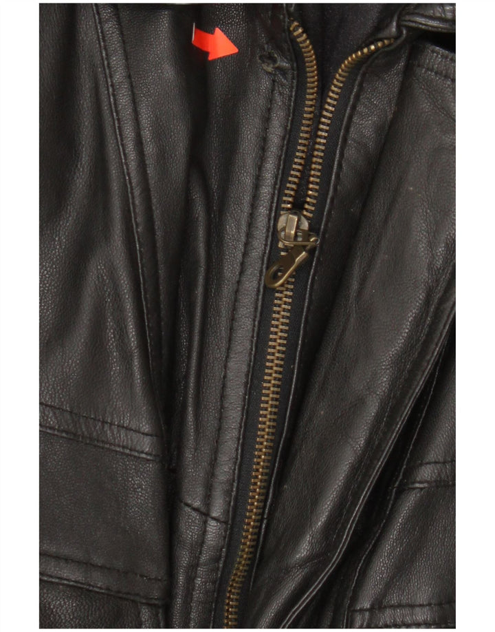 Vintage Herre Læderjakke UK 38 Medium Sort Læder