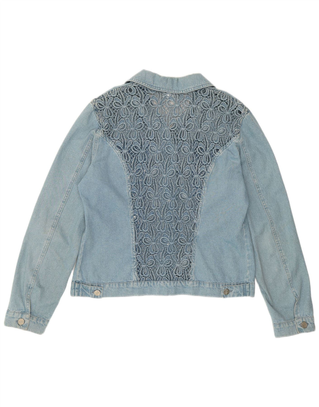 AQUA Womens Denim Jacket UK 20 2XL Blue Cotton