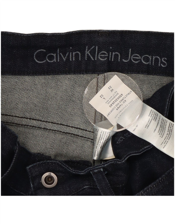 CALVIN KLEIN Slim Jeans til mænd W33 L32 Marineblå Bomuld
