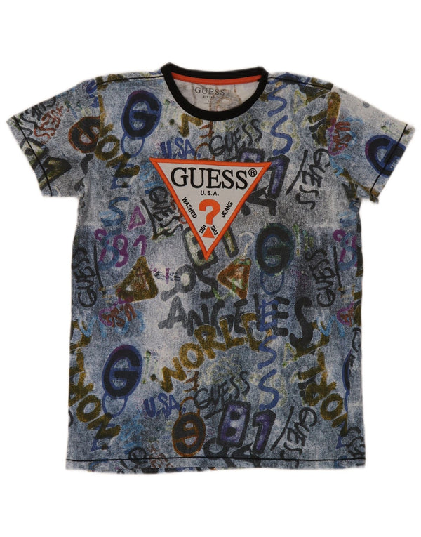 Guess Boys Grafisk T-Shirt Top 15-16 År Blå Bomuld
