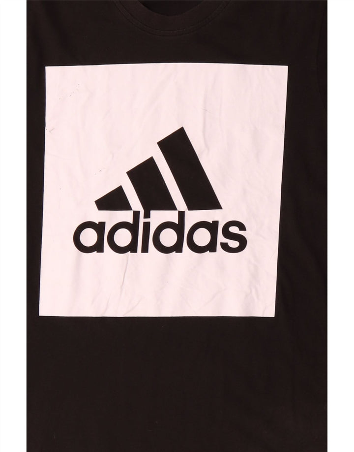 ADIDAS Grafisk T-shirt top til mænd Stor sort farveblok bomuld