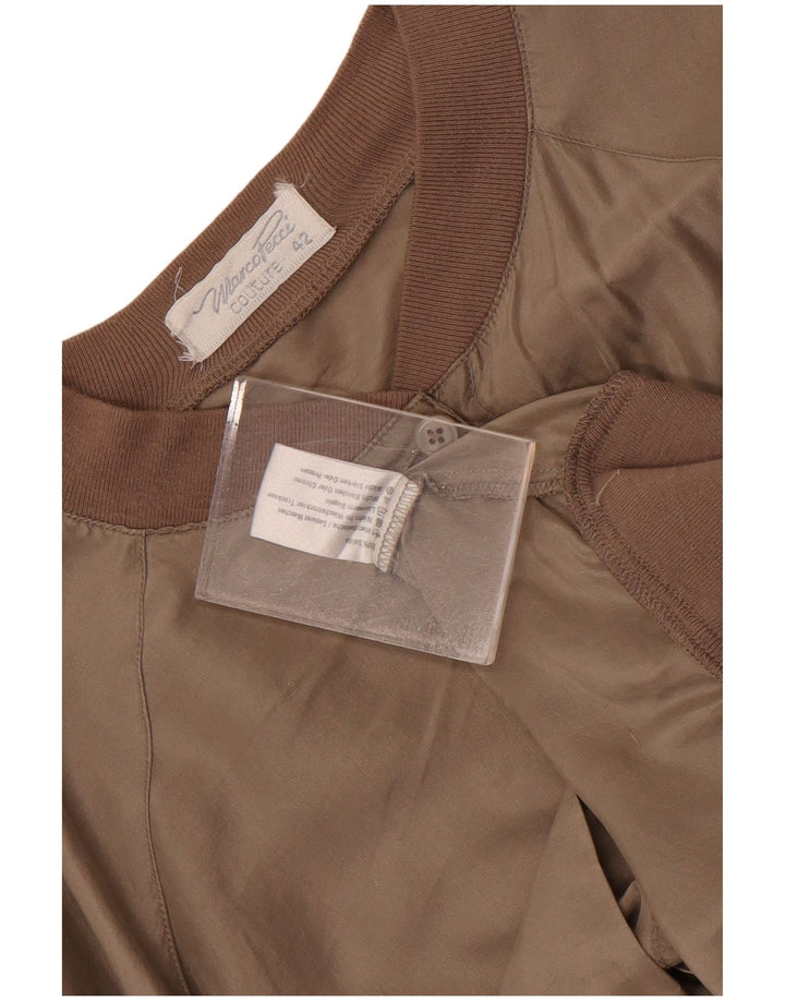 Marco Pecci Dame Oversized Bomber Jacket IT 42 Medium Brun Silke