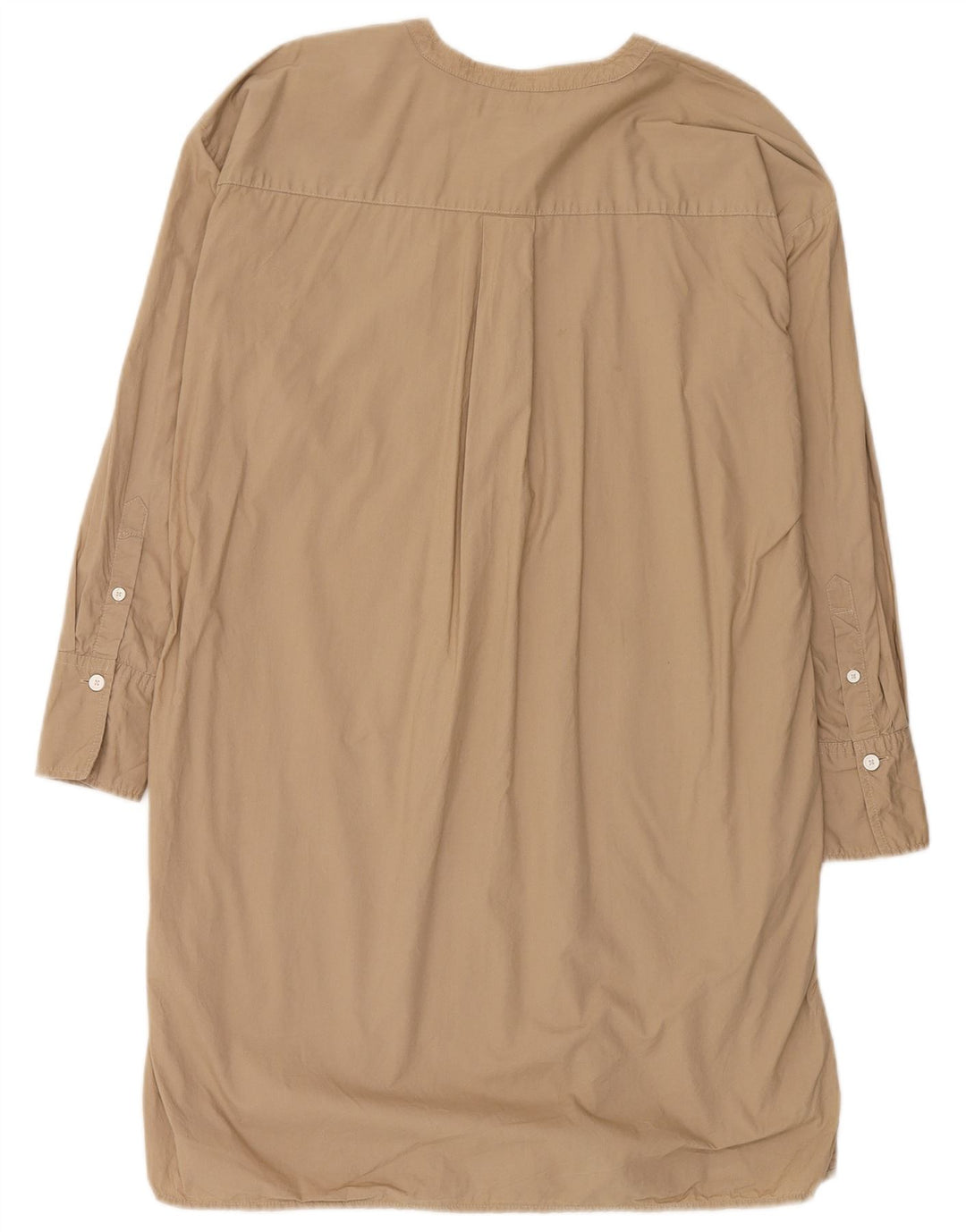 Tommy Hilfiger Kvinder Oversized Pullover Skjortekjole UK 6 XS Beige Bomuld