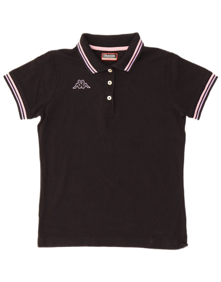 KAPPA Womens Polo Shirt UK 14 Large Black