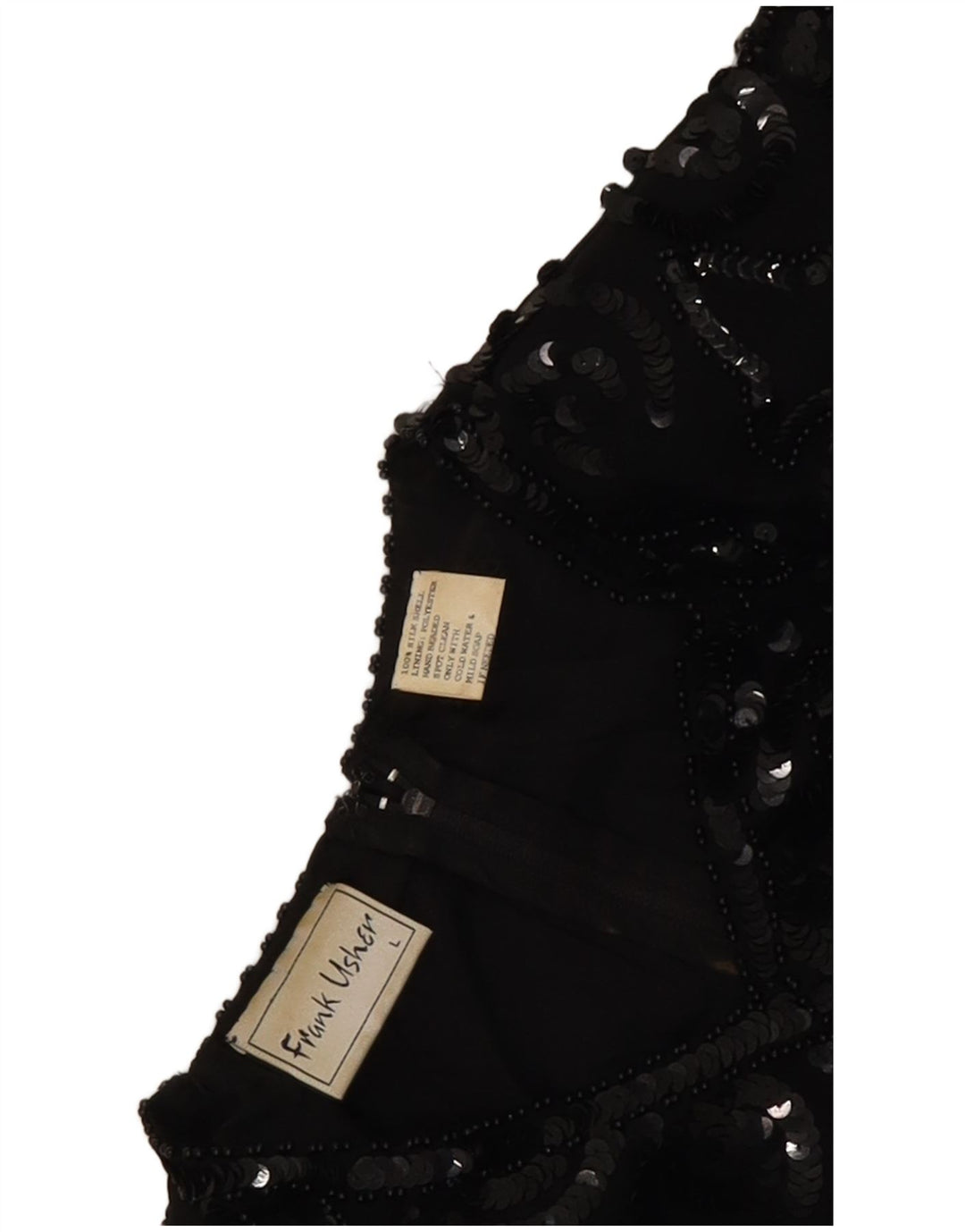 Frank Usher Damebluse Top UK 16 Large Black Silk