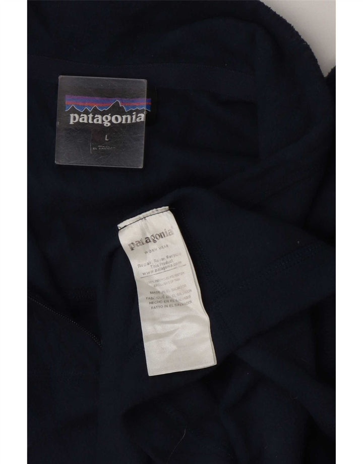 Patagonia herre lynlås hals fleece jumper stor marineblå polyester