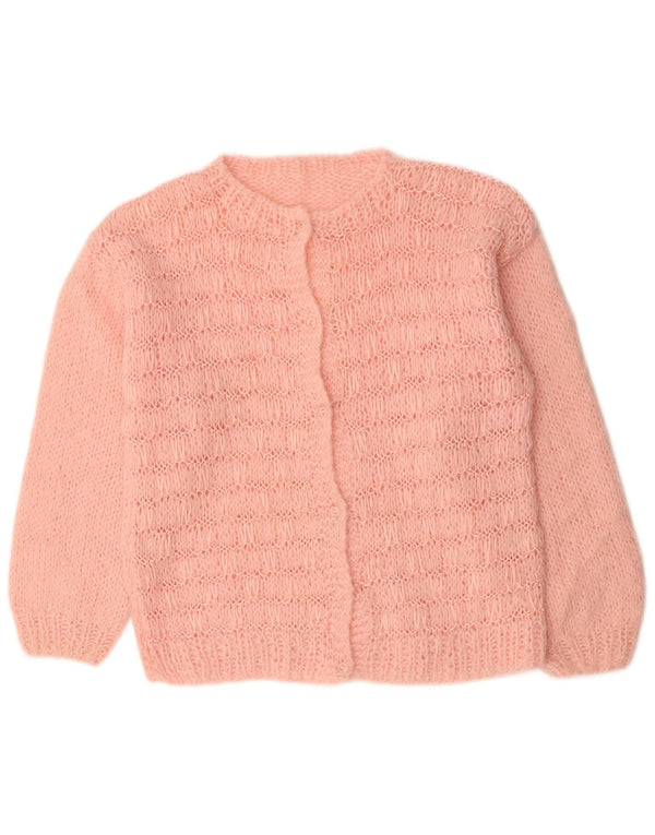 VINTAGE Dame Cardigan Sweater UK 18 XL Pink Akryl