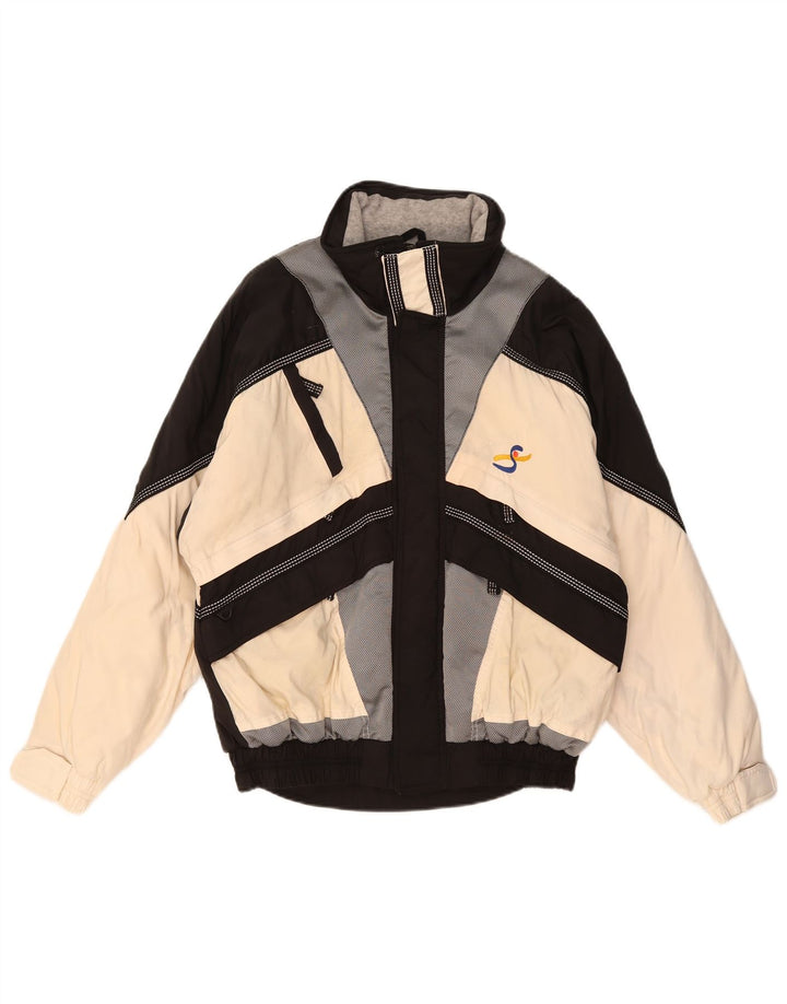 Sporting Herre Hætte Loose Fit Skijakke IT 46 Small White Colourblock