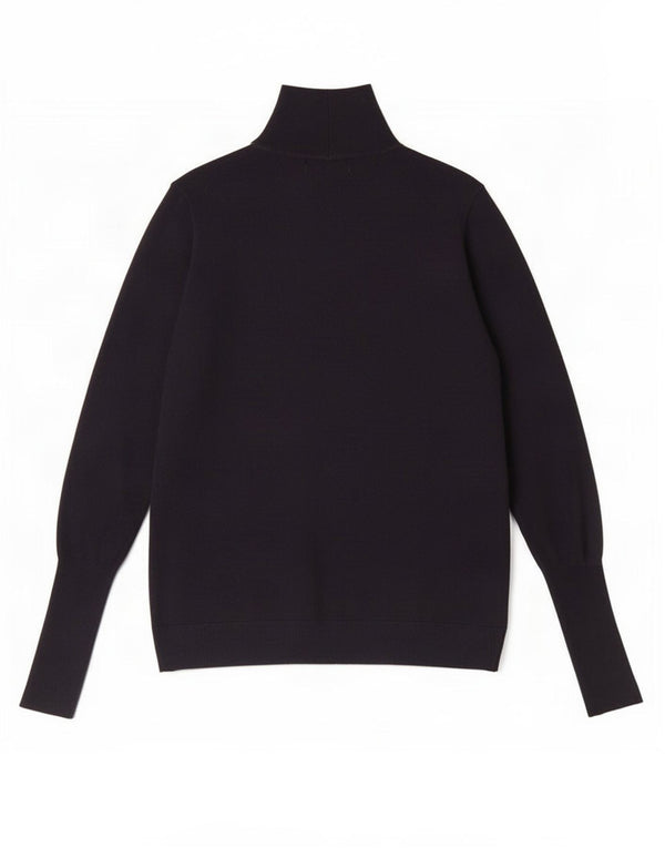 Zara Dame Turtle Neck Jumper Sweater UK 14 Medium Navy Blue Modal