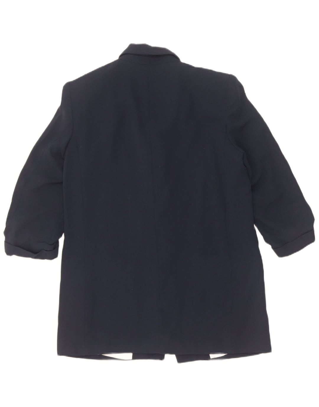 Zara Dame 3/4 ærmet åben blazerjakke UK 14 Medium Navy Blue Polyester