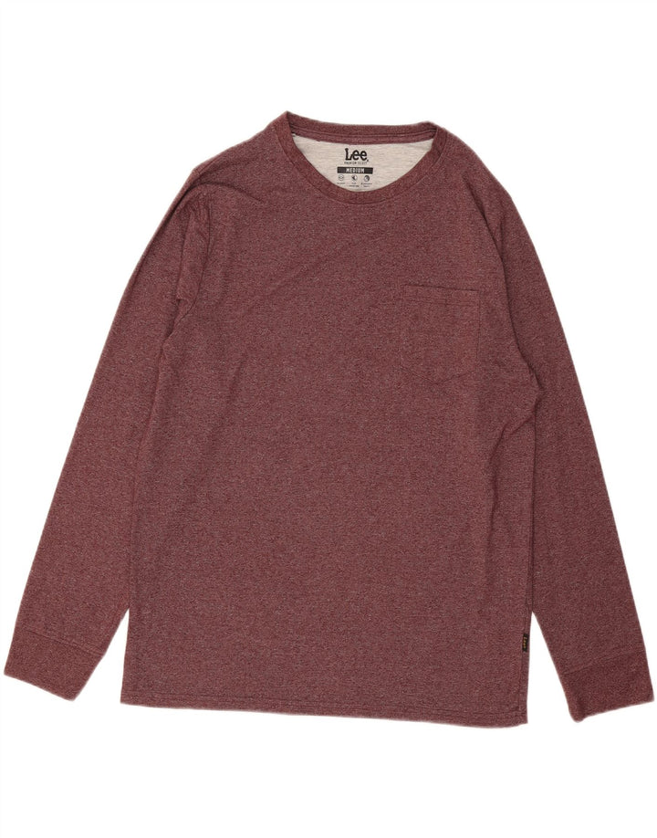 LEE Mens Top Long Sleeve Medium Burgundy Cotton Vintage Lee and Second-Hand Lee from Messina Hembry 
