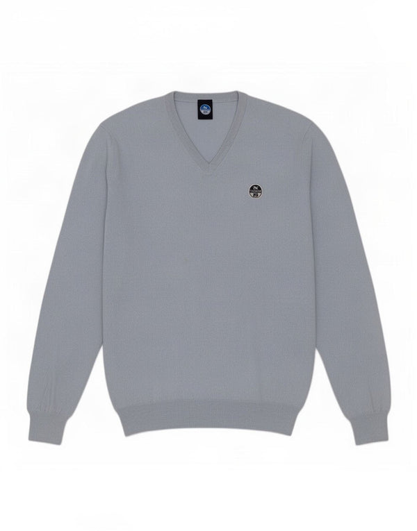 North Sails Herre V-hals sweater Medium Blå Bomuld