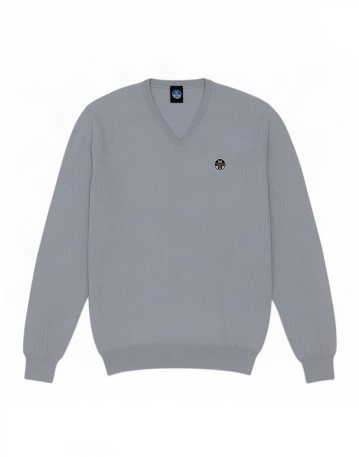 North Sails Herre V-hals sweater Medium Blå Bomuld