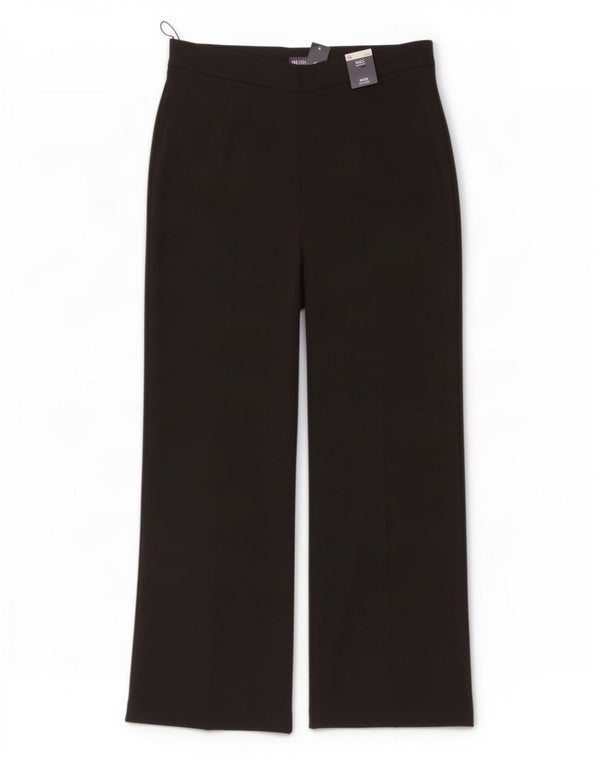 Marks & Spencer Kvinder Casual Bukser med høj talje UK 20 2XL W38 L32 Sort