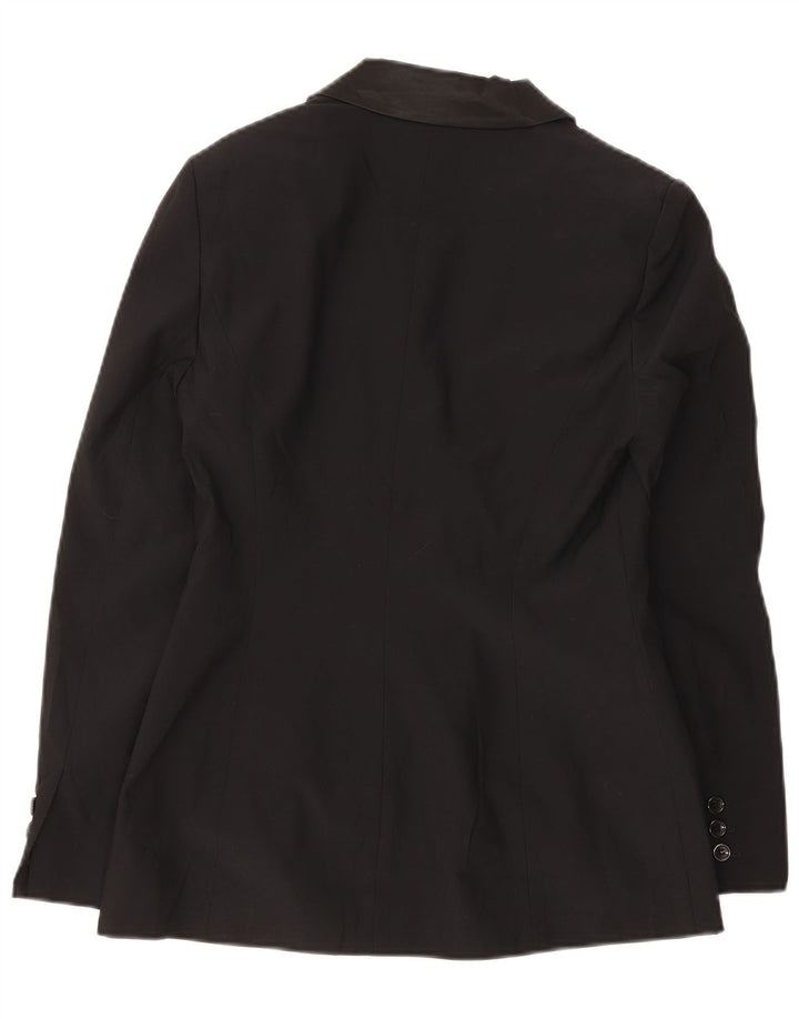 Oasis Dame 1 Knap Blazer Jacket UK 10 Small Black Acetate