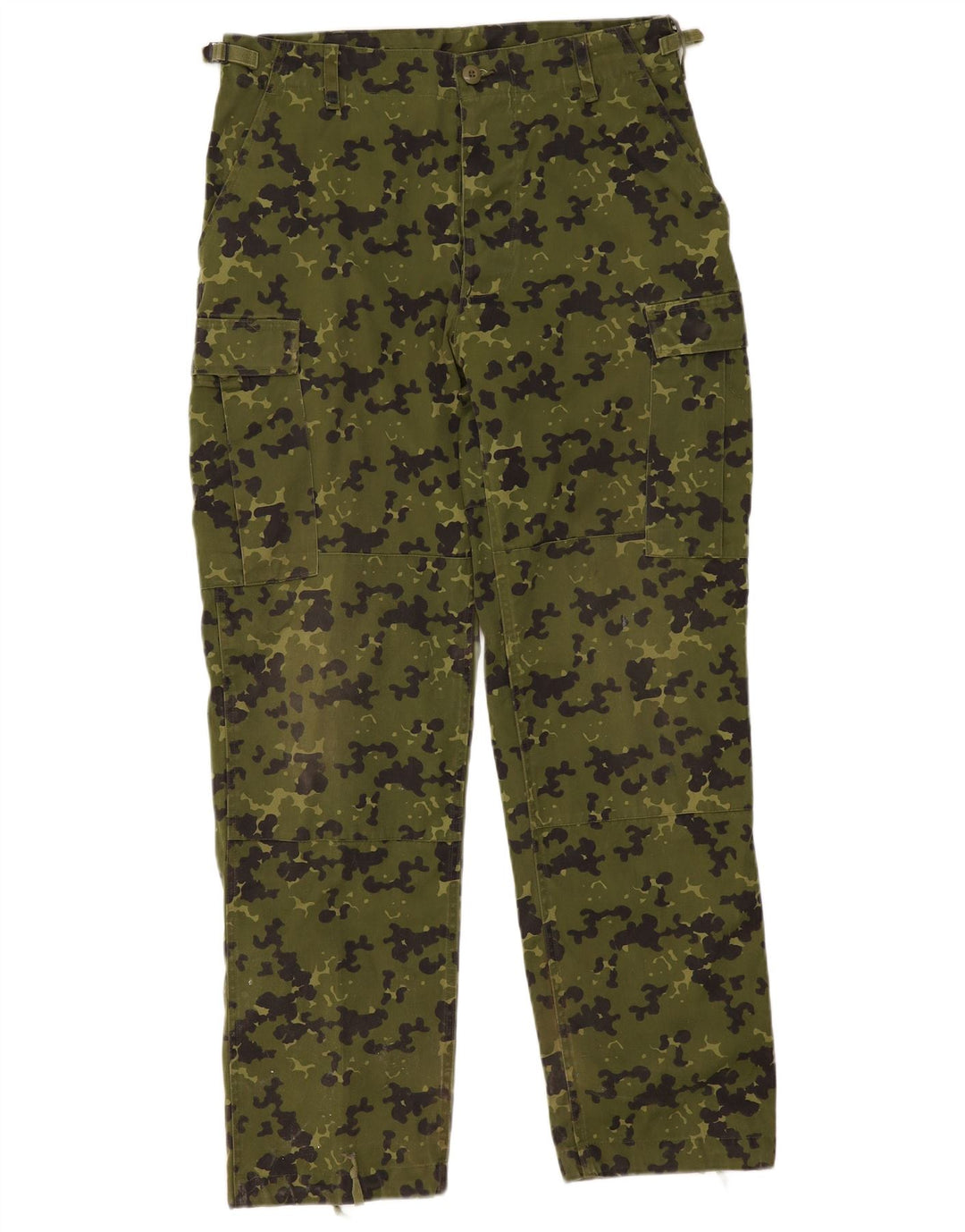 Vintage Straight Cargo Bukser til mænd W34 L32 Khaki Camouflage Polyester