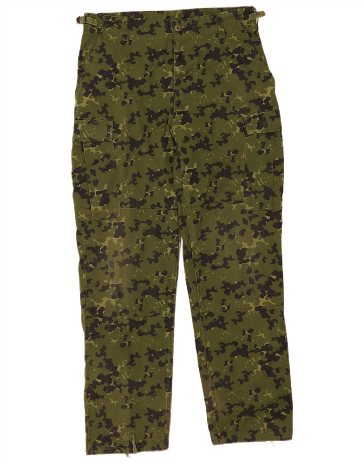 Vintage Straight Cargo Bukser til mænd W34 L32 Khaki Camouflage Polyester