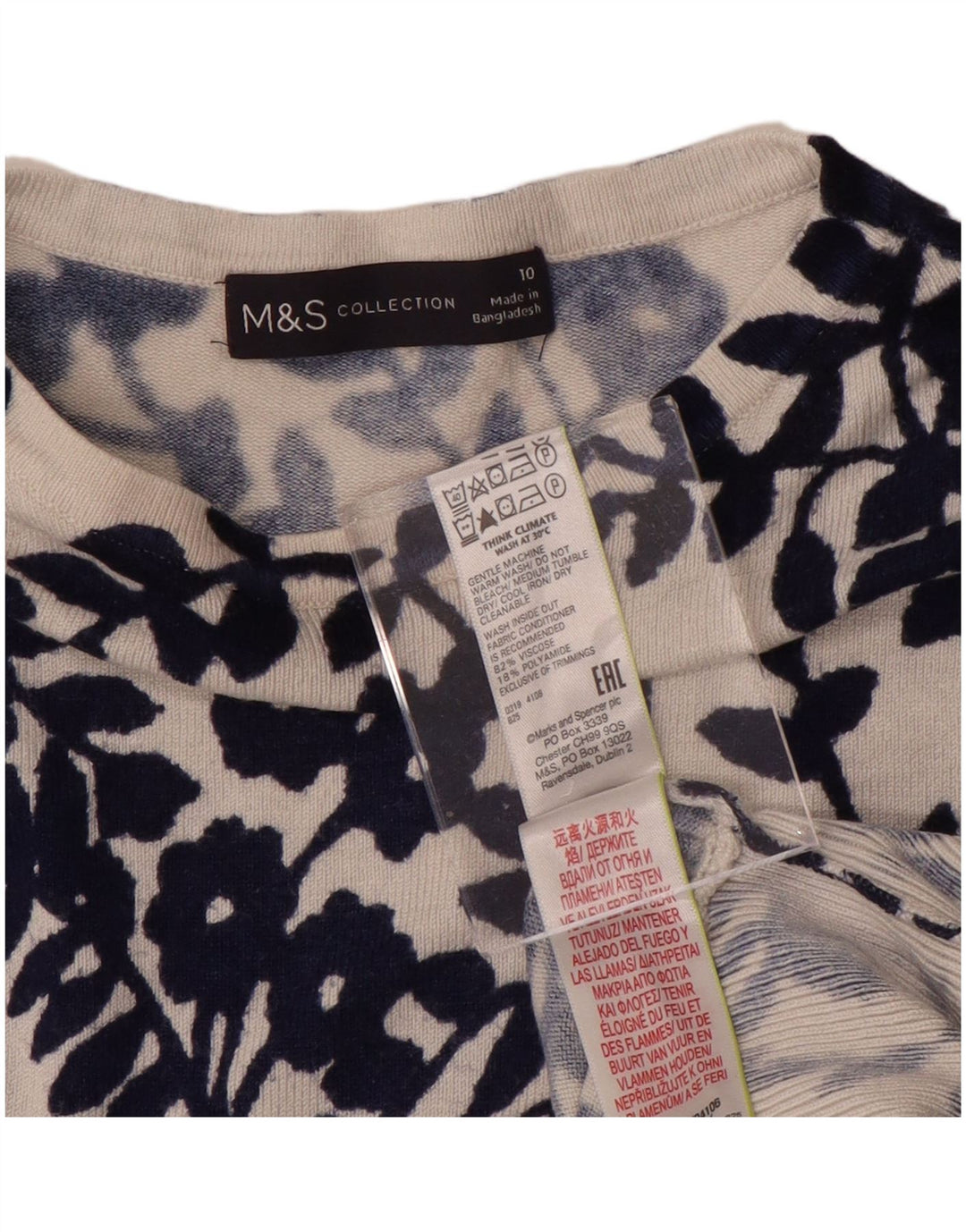 MARKS & SPENCER Womens Boat Neck Jumper Sweater UK 10 Small Navy Blue