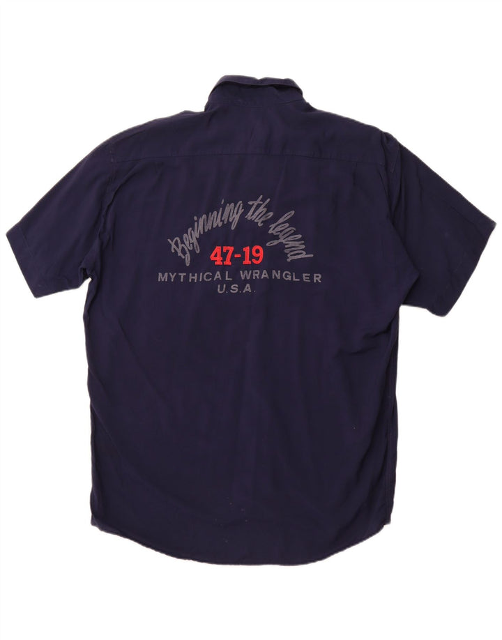 WRANGLER Kortærmet Herreskjorte Stor Marineblå
