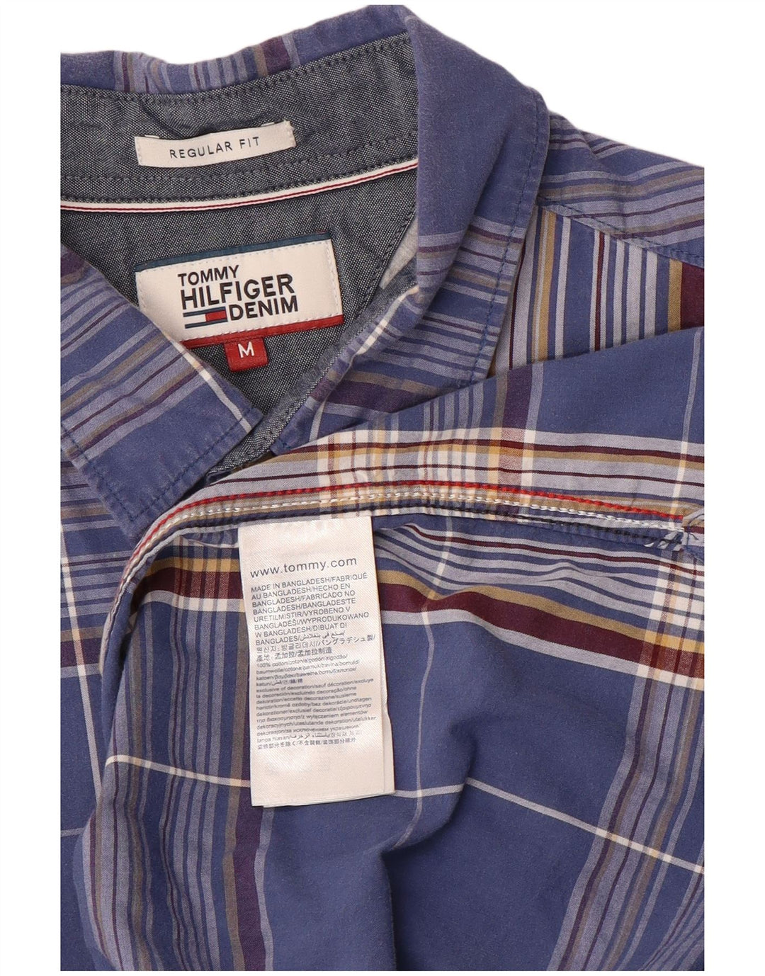 Tommy Hilfiger Herre Regular Fit skjorte Medium blå ternet bomuld