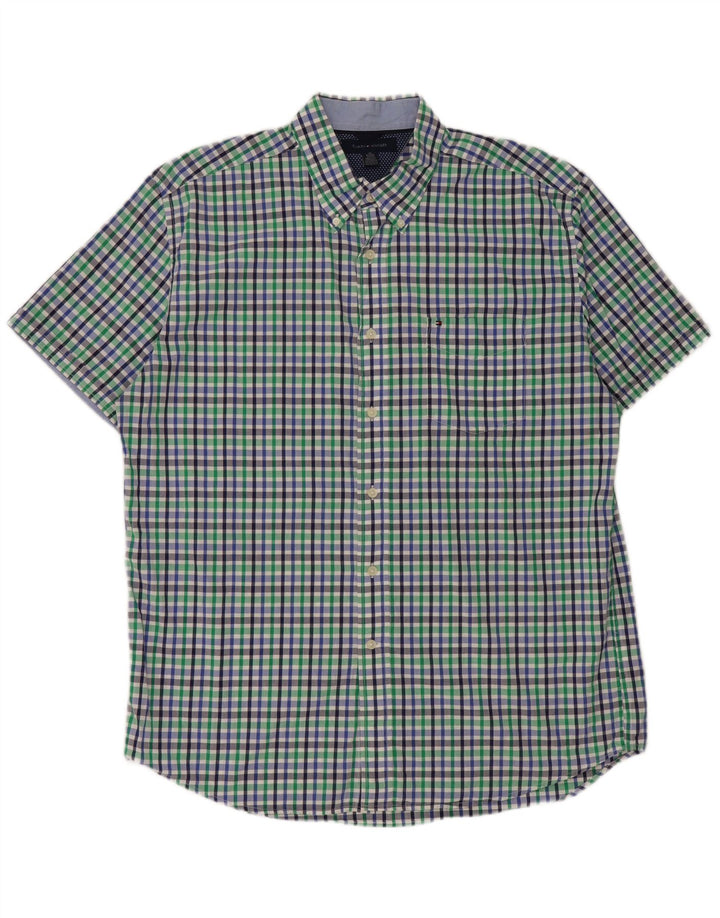 Tommy Hilfiger Kortærmet Herreskjorte XL Blå Gingham Bomuld