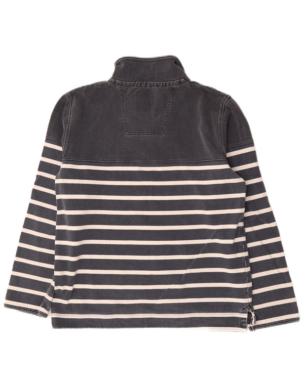 Besætningstøj Herre Zip Neck Sweatshirt Jumper XL Navyblå stribet bomuld