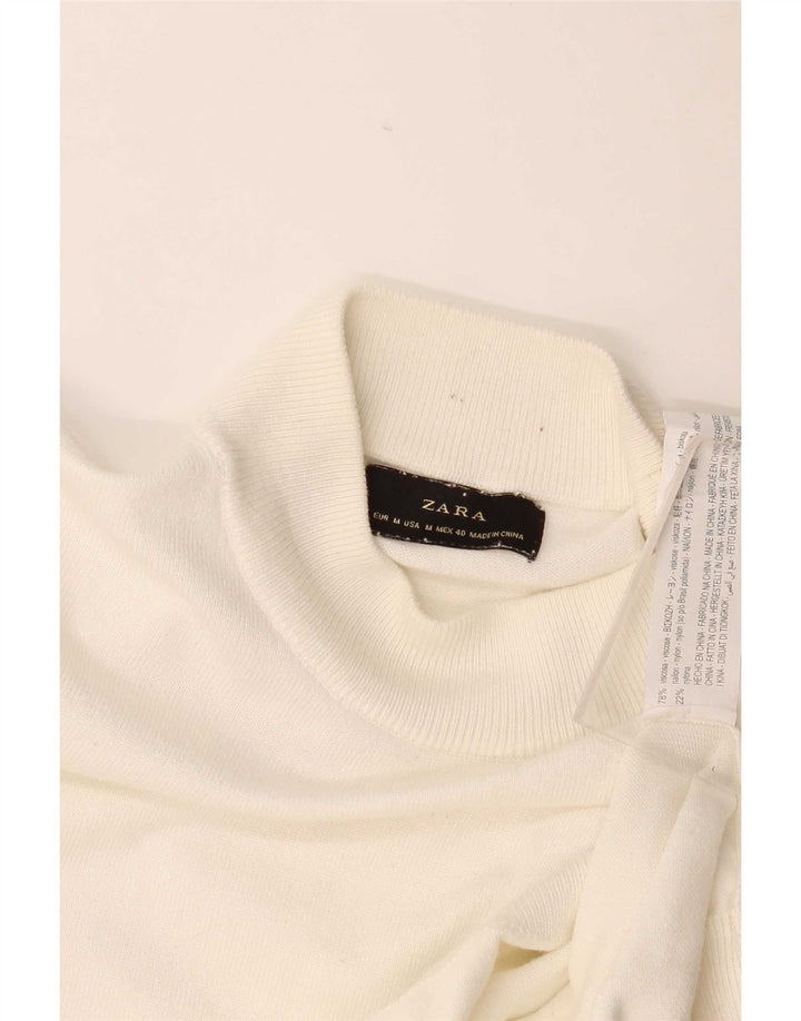 Zara Herre Turtle Neck Jumper Sweater Medium Beige Viscose