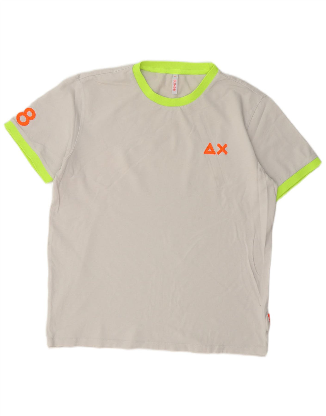 Sun68 Herre Grafisk T-Shirt Top 2XL Grå Bomuld