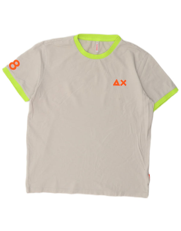 Sun68 Herre Grafisk T-Shirt Top 2XL Grå Bomuld