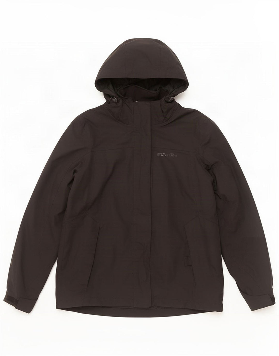 Mountain Warehouse Dame Regnjakke med hætte UK 12 Medium Sort Polyester