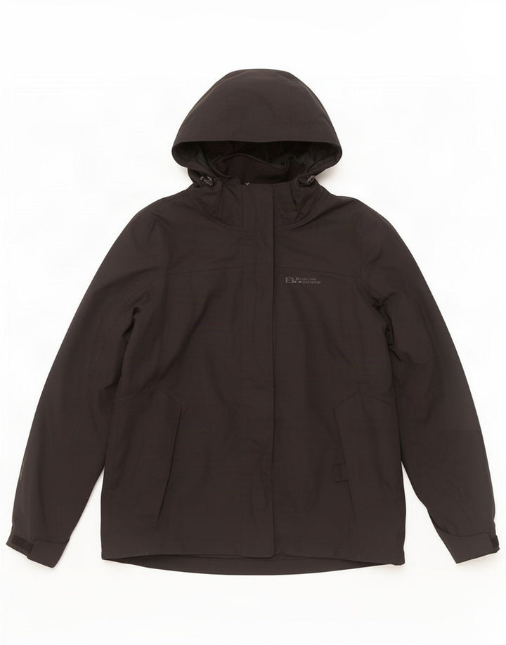 Mountain Warehouse Dame Regnjakke med hætte UK 12 Medium Sort Polyester