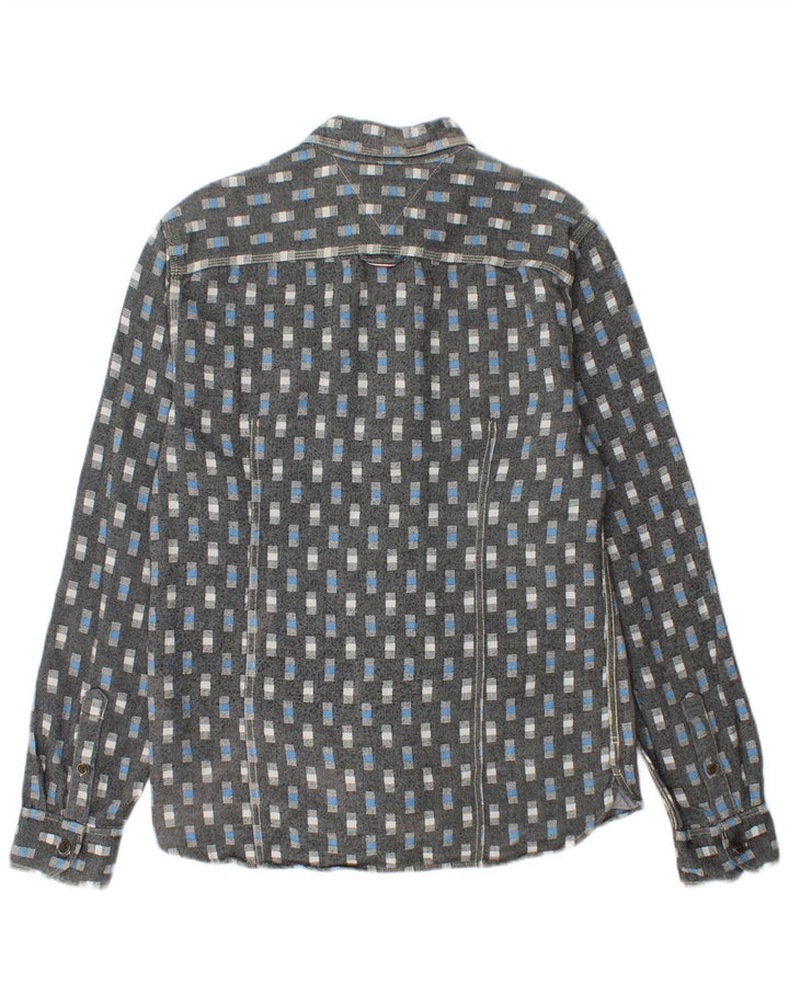 TOMMY HILFIGER Herreskjorte Stor grå geometrisk bomuld