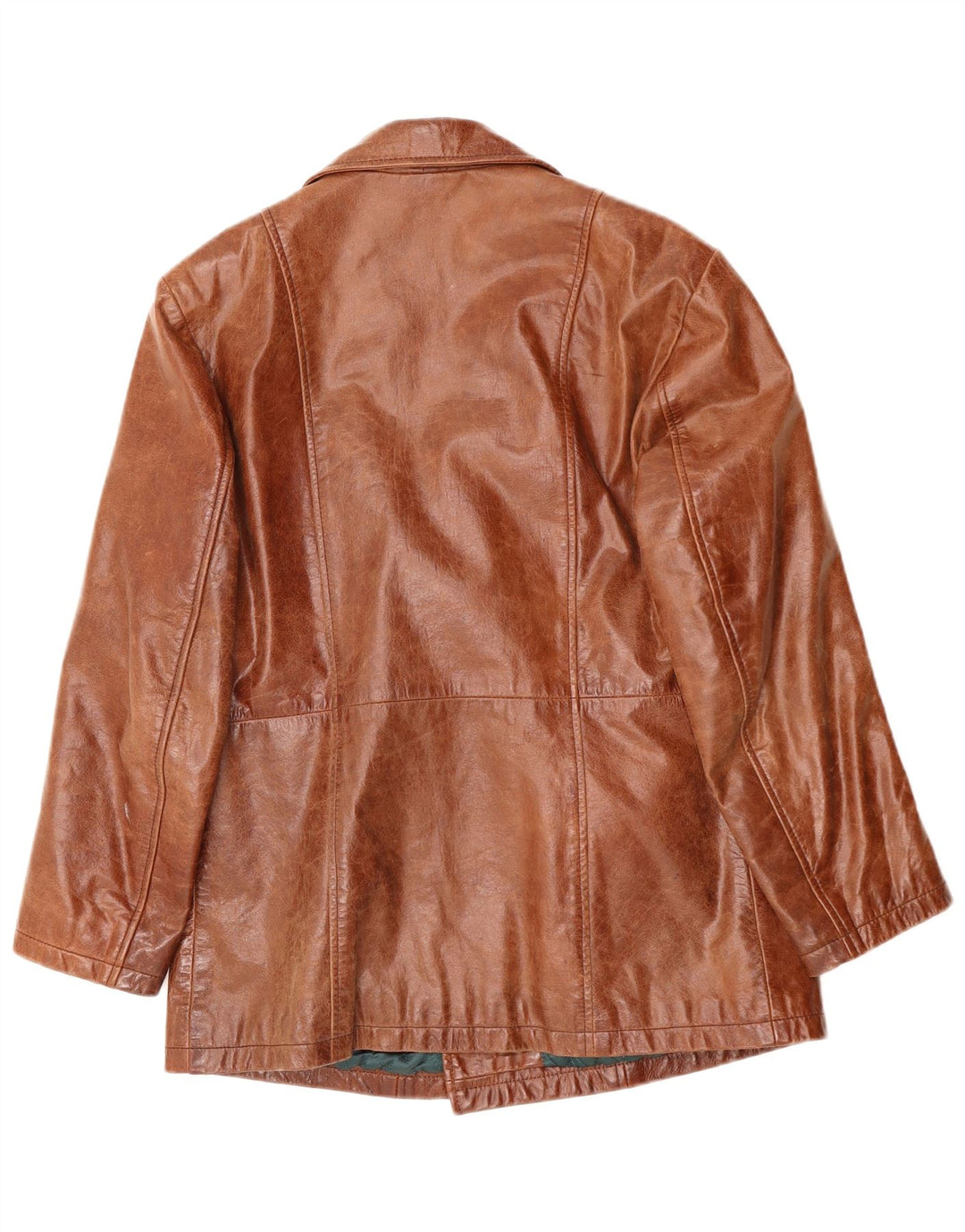 VINTAGE Læderfrakke til mænd UK 38 medium brunt læder