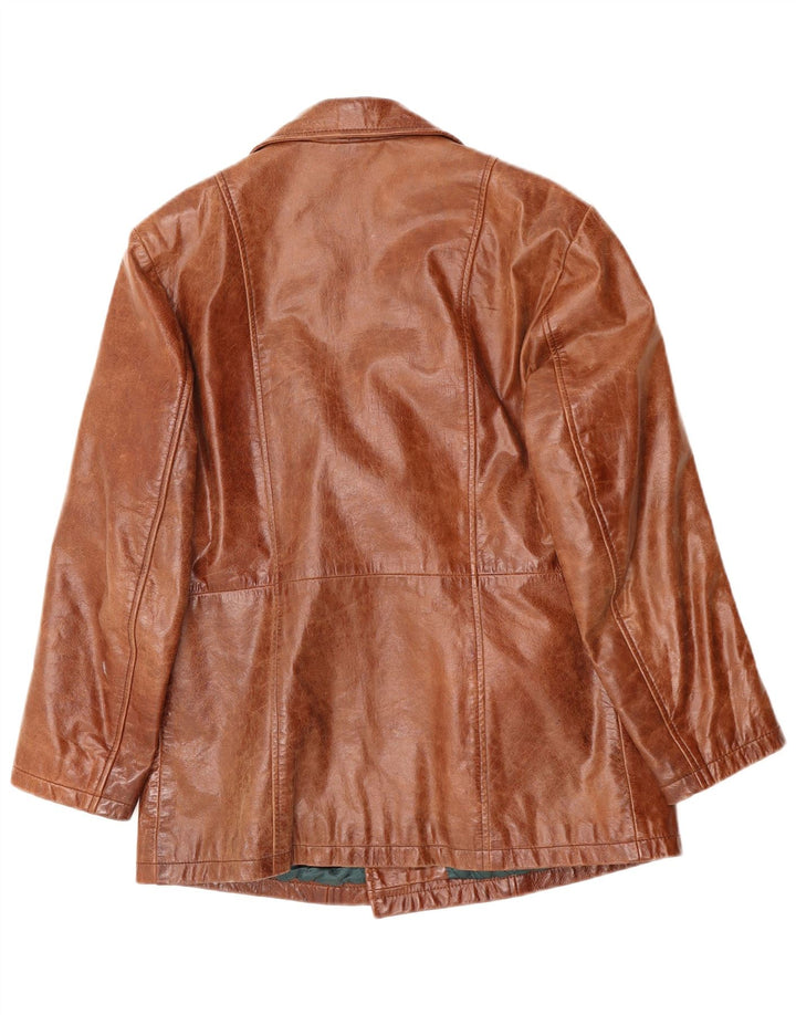 VINTAGE Læderfrakke til mænd UK 38 medium brunt læder