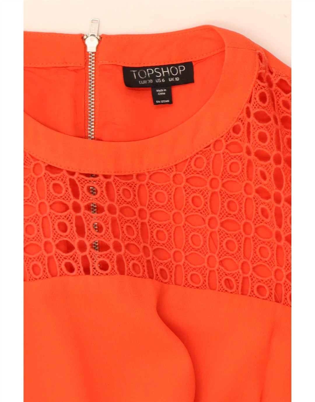 Topshop Kortærmet Playsuit til kvinder UK 10 Lille Rød
