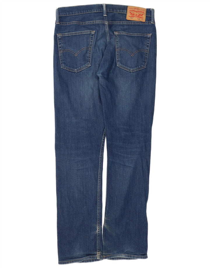LEVI'S Herre 513 Slim Straight Jeans W32 L32 Blå Bomuld