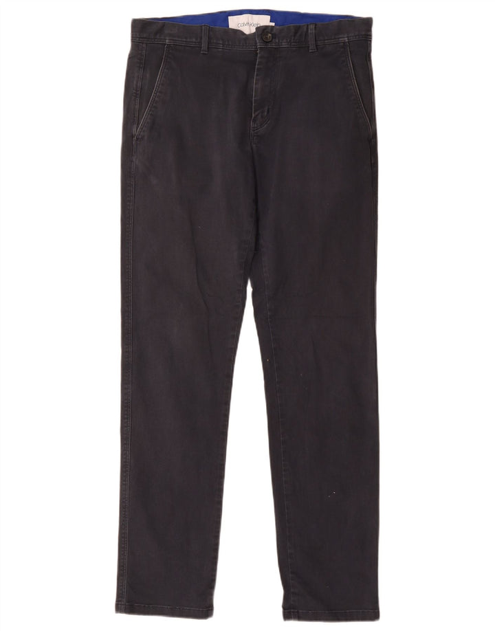 CALVIN KLEIN Herre Slim Chino Bukser IT 46 Small W32 L30 Marineblå Bomuld