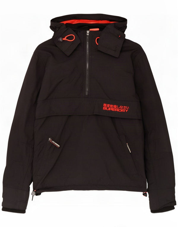 Superdry Herre The Windcagoule grafisk regnjakke med hætte UK 40 Large Black