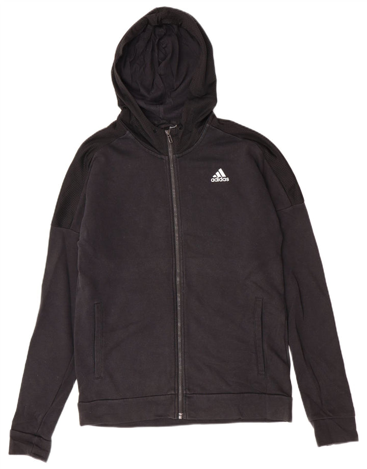 Adidas Hættetrøje med lynlås til mænd mellem sort bomuld