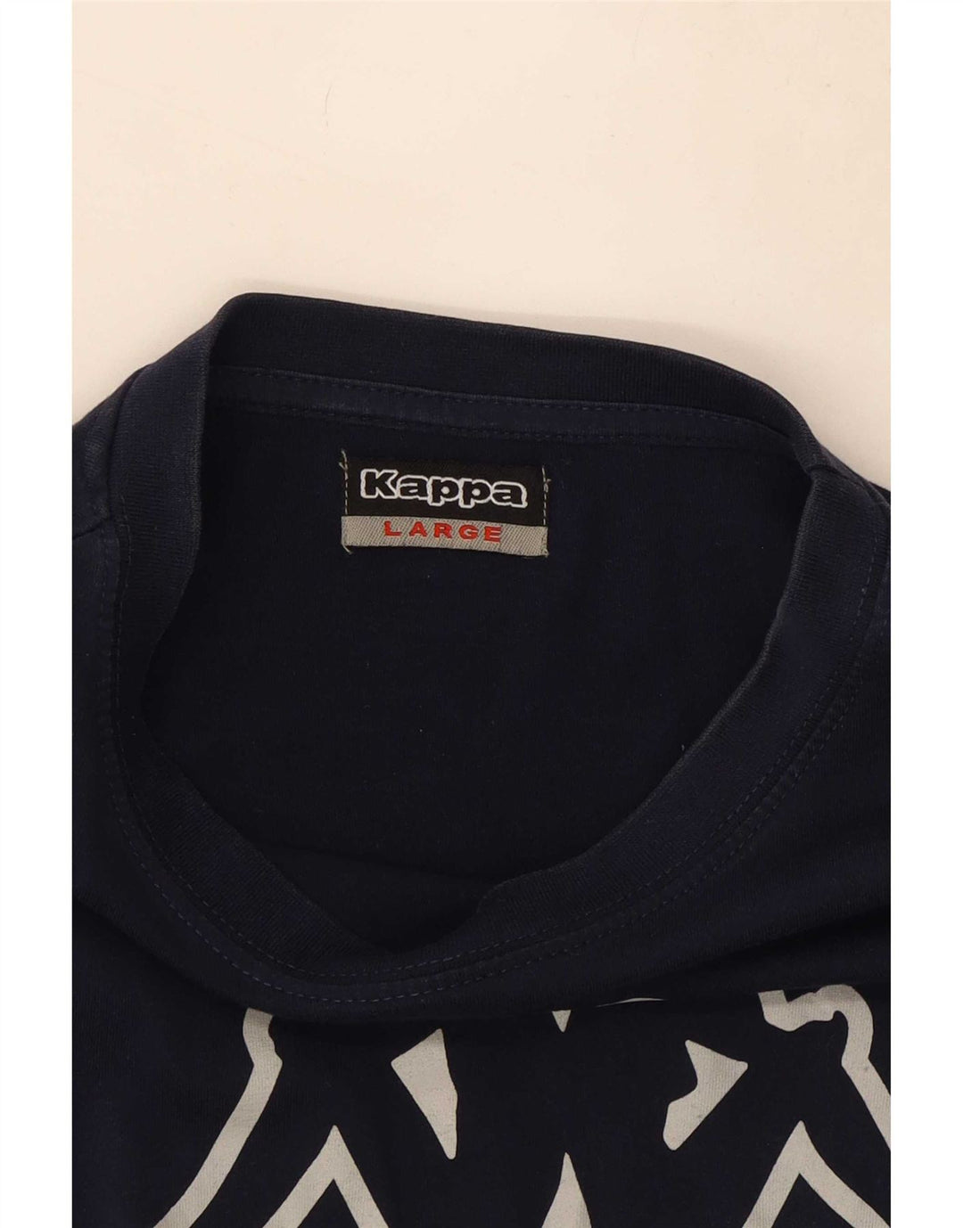 Kappa Herre Grafisk T-Shirt Top Stor Marineblå
