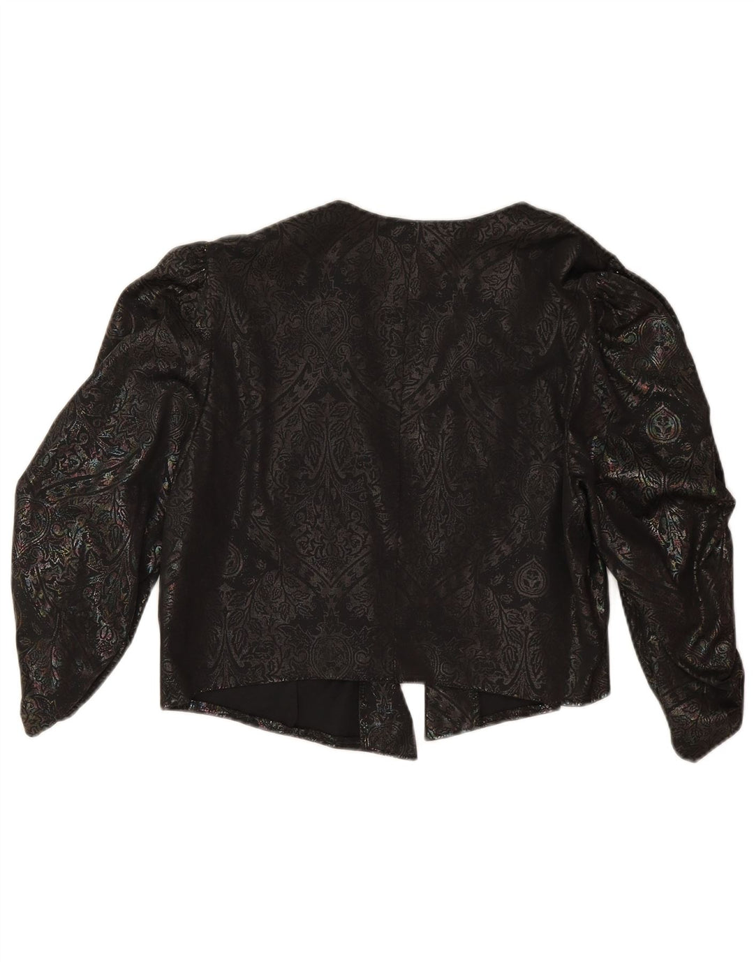 C & A Dame 3/4 ærmet Bolero Top IT 42 Medium Sort Paisley