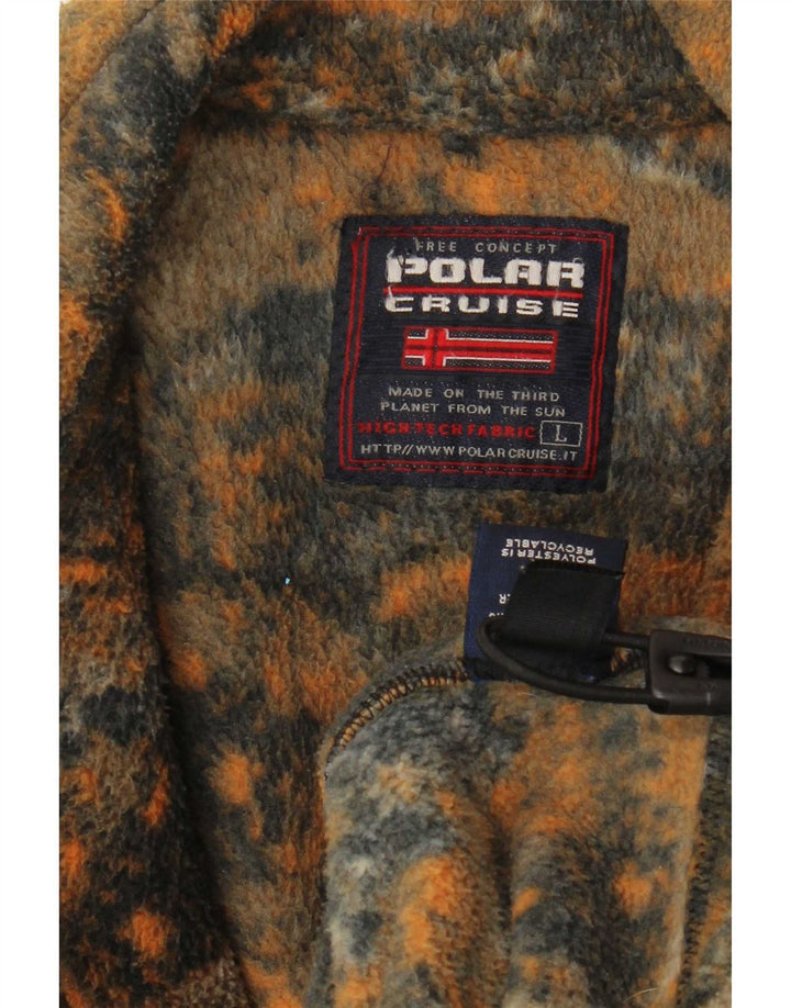 Vintage fleecejakke til mænd UK 40 Stor flerfarvet flækket polyester