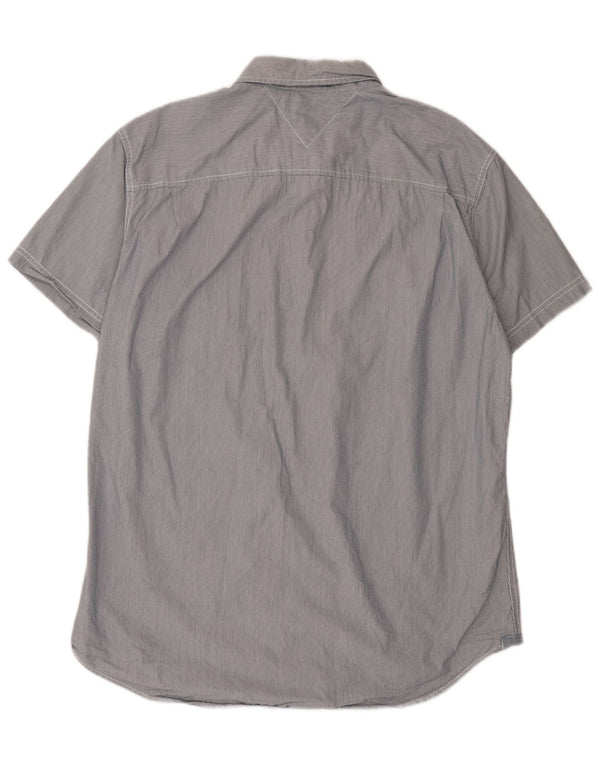 Tommy Hilfiger Kortærmet Herre Custom Fit skjorte XL blå ternet bomuld