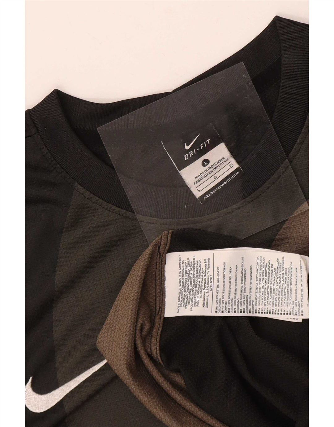 Nike Herre Dri Fit Grafisk Top Langærmet Stor Sort Polyester